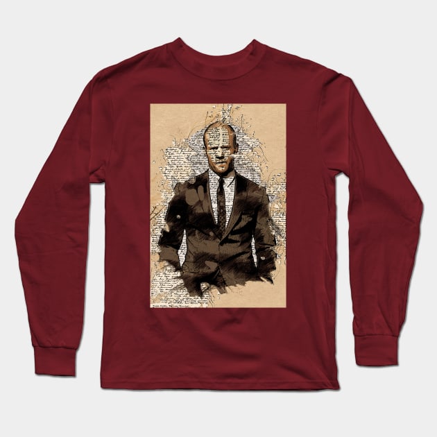 Jason - Vintage Style Art Portrait Long Sleeve T-Shirt by Naumovski